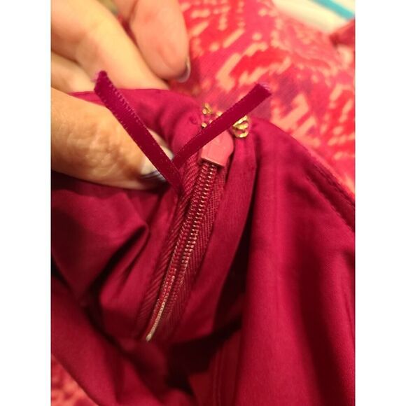 Ralph Lauren Pink Fuchsia Geo-Print Jersey One-Shoulder Dress Womens Size 10 EUC - Picture 13 of 13